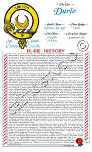 Durie Scottish Clan History