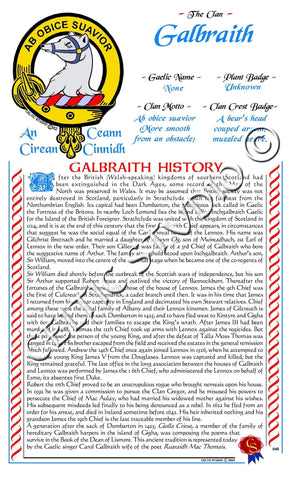 Galbraith Scottish Clan History