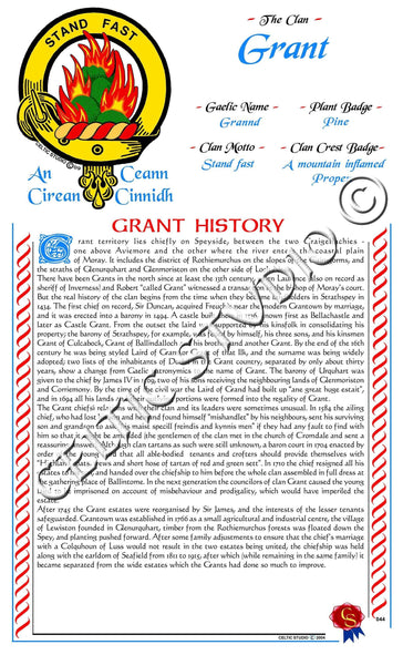 Grant Scottish Clan History