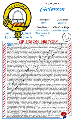 Grierson Scottish Clan History