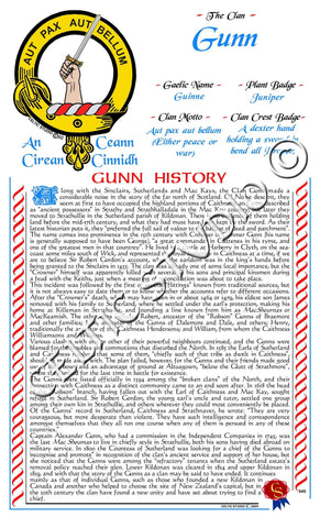 Gunn Scottish Clan History