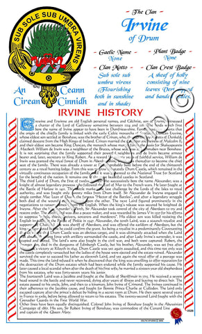 Irvine Drum Scottish Clan History