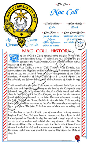 MacColl Scottish Clan History