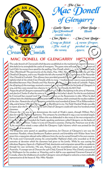 MacDonnell (Glengarry) Scottish Clan History