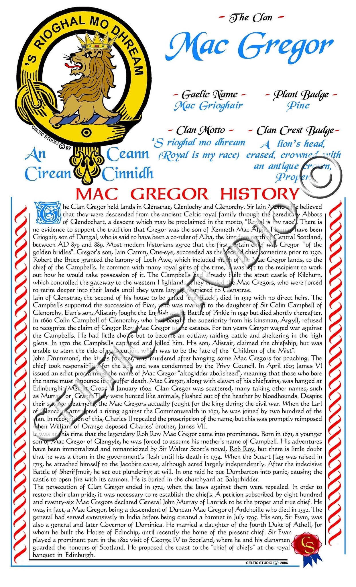 MacGregor Scottish Clan History
