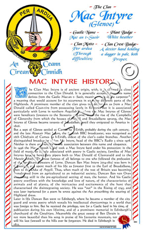 MacIntyre Scottish Clan History