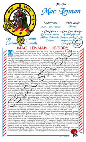 MacLennan Scottish Clan History