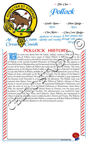 Pollock Scottish Clan History