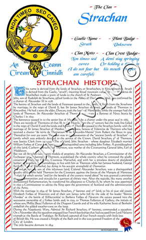 Strachan Scottish Clan History