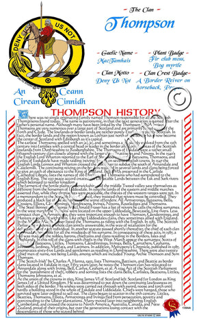 Thompson Scottish Clan History