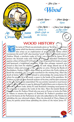 Wood Scottish Clan History