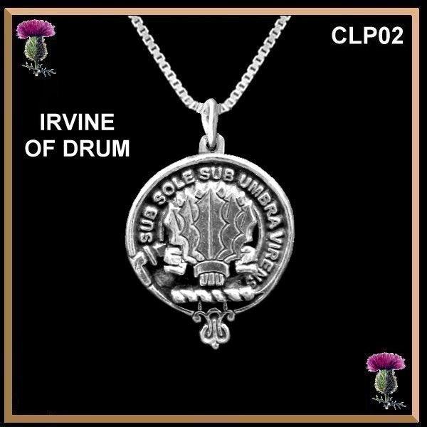 Irvine  Drum Clan Crest Scottish Pendant  CLP02