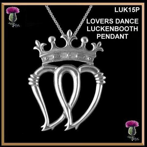 Lover's Dance Luckenbooth Pendant Scottish Wedding - Sterling Silver