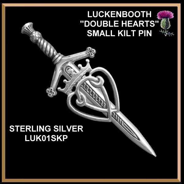 Luckenbooth Double Hearts  Small Kilt Pin