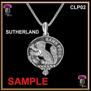 Scottish Clan Crest Pendant, Sterling Silver - All Clans