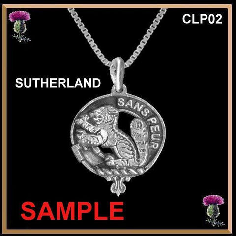 Scottish Clan Crest Pendant, Sterling Silver - All Clans
