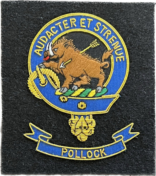 Pollock Scottish Clan Embroidered Crest