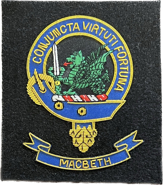 MacBeth Scottish Clan Embroidered Crest