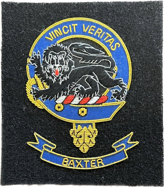 Baxter Scottish Clan Embroidered Crest