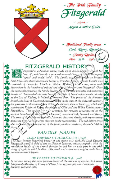 Fitzgerald Irish Family History