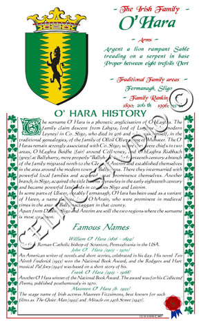 O'Hara Irish Family History