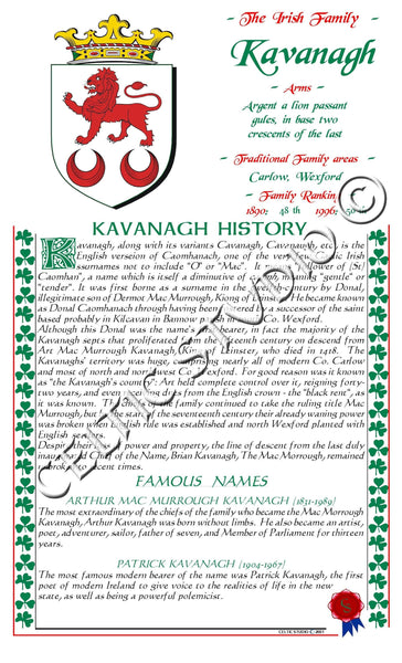 Kavanagh Irish Family History