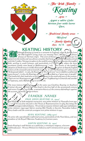 Keating Irish Family History