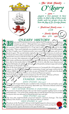 O'Leary Irish Family History