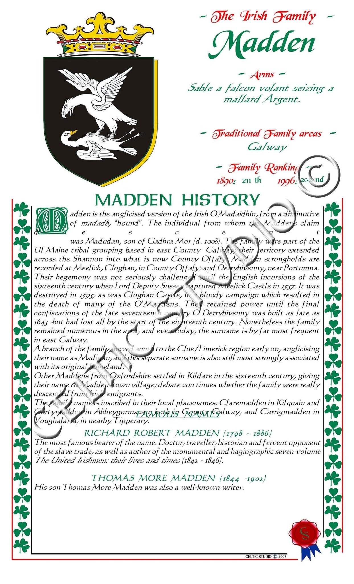 Madden Irish Family History