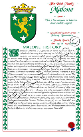 Malone Irish Family History