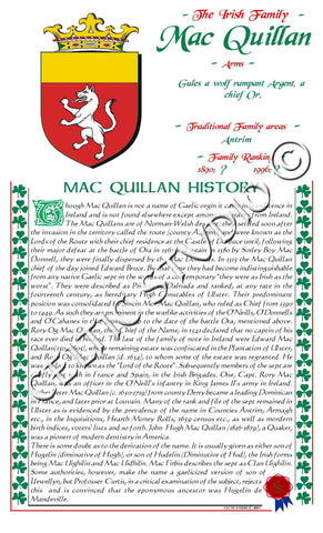 MacQuillan Irish Family History