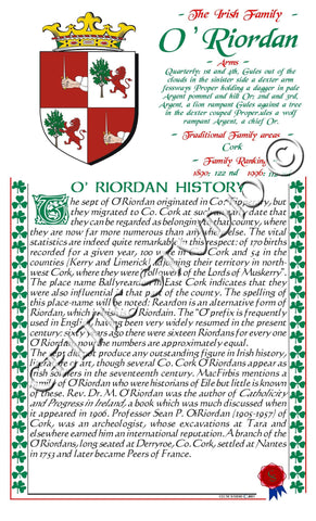 O'Riordan Irish Family History