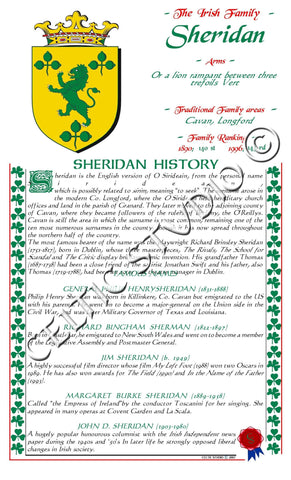 Sheridan Irish Family History