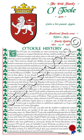 O'Tool Irish Family History