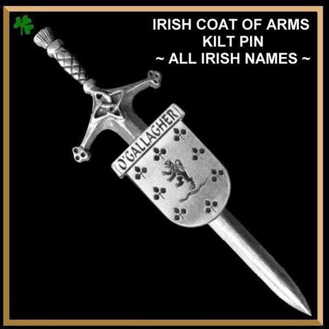 Irish Coat of Arms Kilt Pin ~ All Irish Names