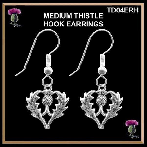Medium Thistle Earrings - Sterling Silver