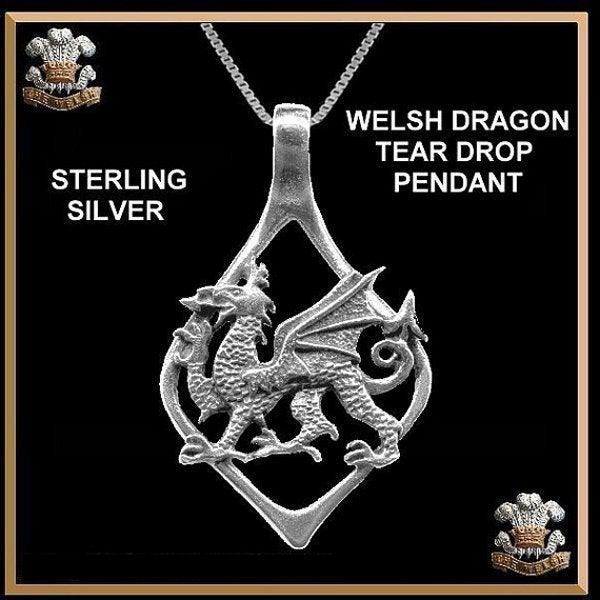 Welsh Dragon Tear Drop Pendant Symbol Of Wales