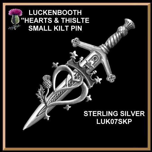 Luckenbooth Hearts & Thistle Small Kilt Pin Scottish Wedding Brooch