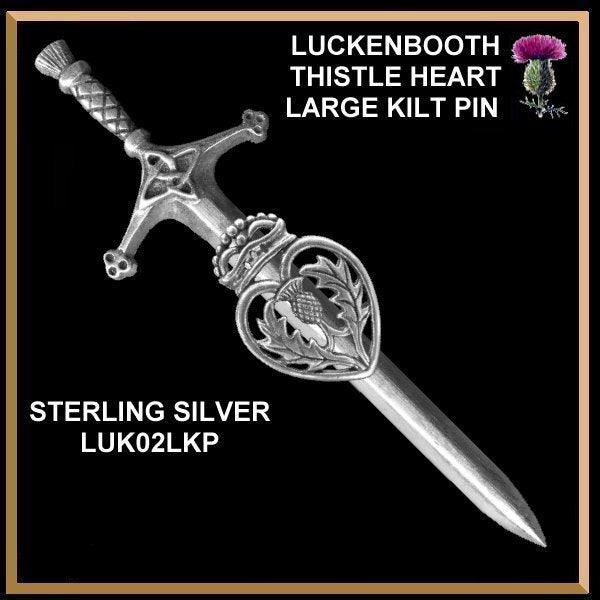 Luckenbooth Thistle Heart Large Kilt Pin