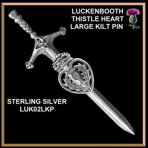 Luckenbooth Thistle Heart Large Kilt Pin