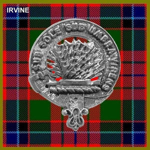 Irvine Clan Crest Scottish Pewter Cap Badge CB01