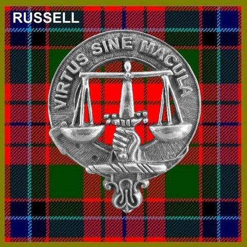 Russell Clan Crest Scottish Pewter Cap Badge CB01