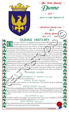 Dunne Irish Family History