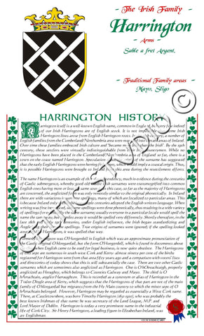 Harrington Irish Family History