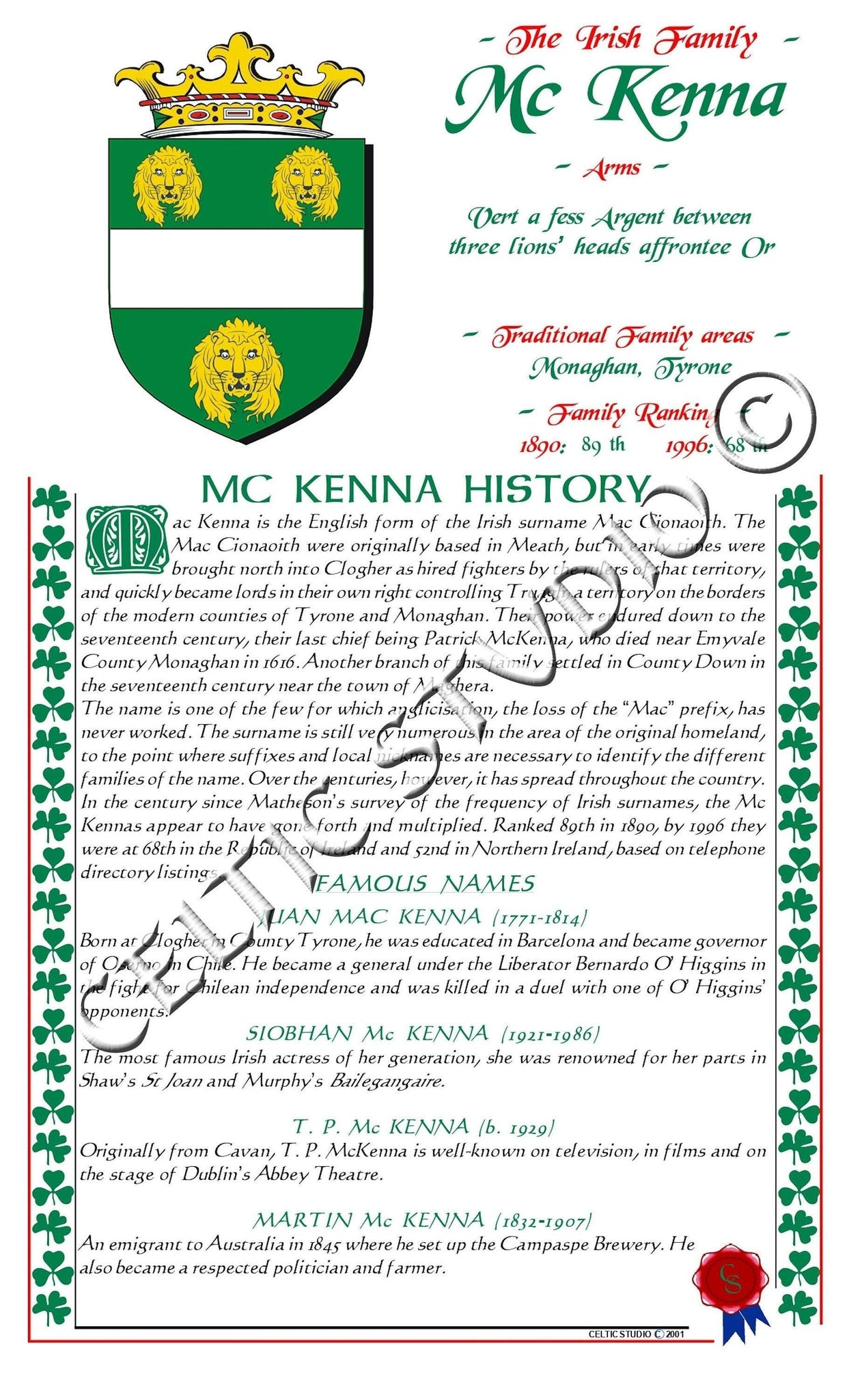 McKenna Irish Family History