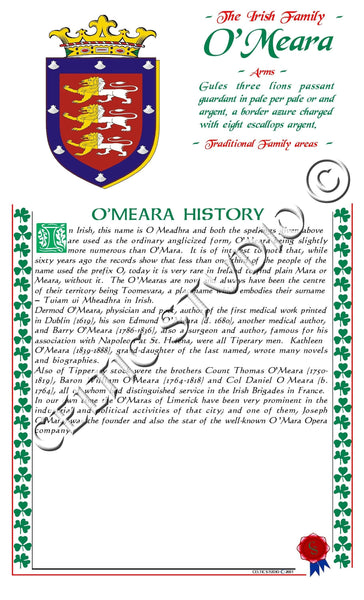 O'Meara Irish Family History