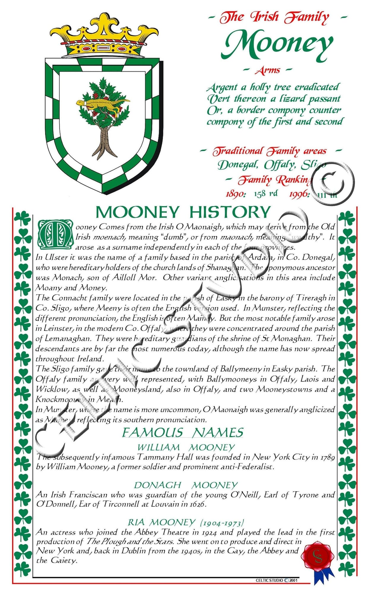 Mooney Irish Family History