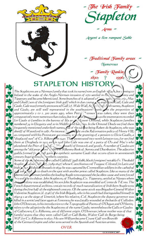 Stapleton Irish Family History