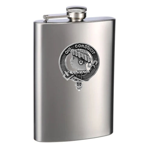 Borthwick 8oz Clan Crest Scottish Badge Stainless Steel Flask