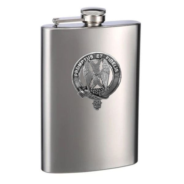 Carruthers 8oz Clan Crest Scottish Badge Stainless Steel Flask